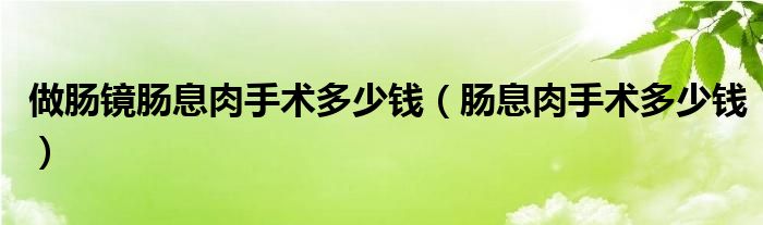 做肠镜肠息肉手术多少钱（肠息肉手术多少钱）