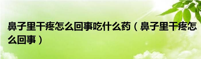 鼻子里干疼怎么回事吃什么药（鼻子里干疼怎么回事）