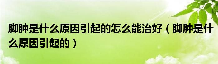 脚肿是什么原因引起的怎么能治好（脚肿是什么原因引起的）