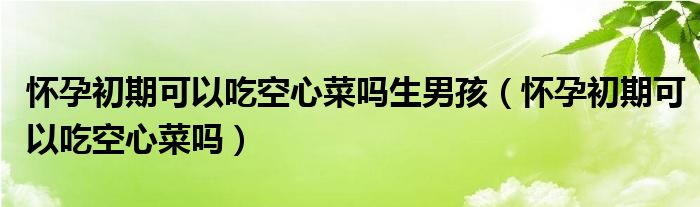 怀孕初期可以吃空心菜吗生男孩（怀孕初期可以吃空心菜吗）