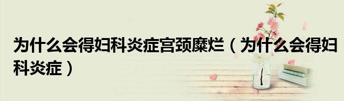 为什么会得妇科炎症宫颈糜烂（为什么会得妇科炎症）
