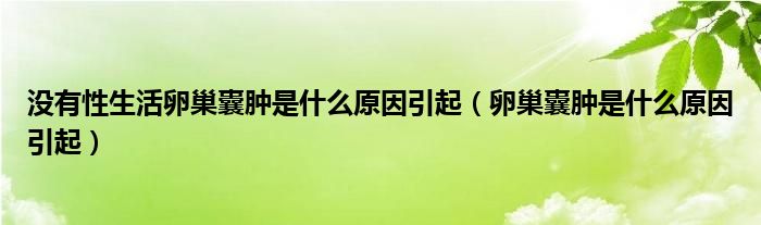 没有性生活卵巢囊肿是什么原因引起（卵巢囊肿是什么原因引起）