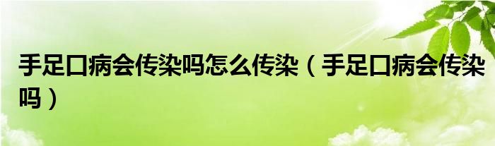 手足口病会传染吗怎么传染（手足口病会传染吗）
