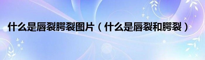 什么是唇裂腭裂图片（什么是唇裂和腭裂）