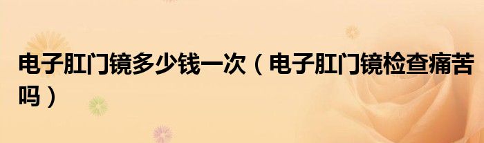 电子肛门镜多少钱一次（电子肛门镜检查痛苦吗）