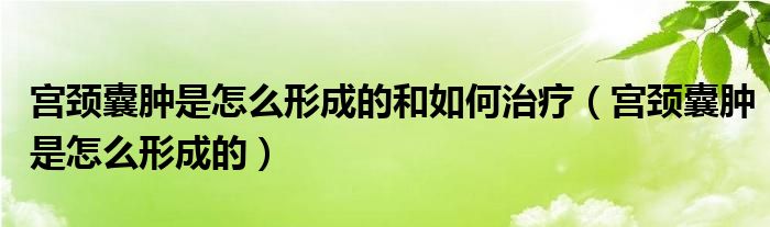 宫颈囊肿是怎么形成的和如何治疗（宫颈囊肿是怎么形成的）