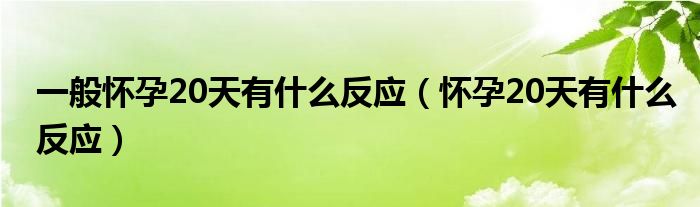 一般怀孕20天有什么反应（怀孕20天有什么反应）