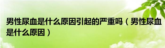 男性尿血是什么原因引起的严重吗（男性尿血是什么原因）
