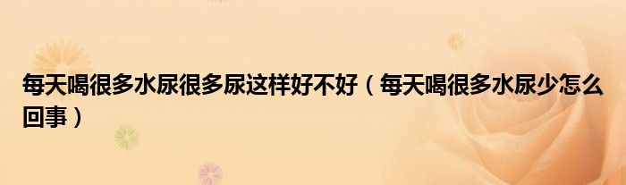 每天喝很多水尿很多尿这样好不好（每天喝很多水尿少怎么回事）