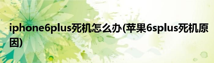 iphone6plus死机怎么办(苹果6splus死机原因)