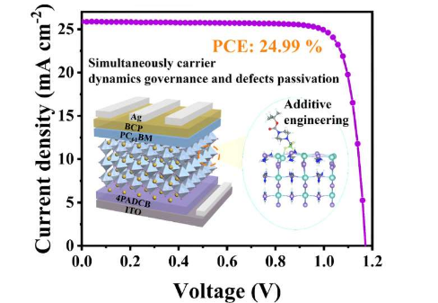 新型多功能添加剂提高倒置钙钛矿太阳能电池的效率和稳定性