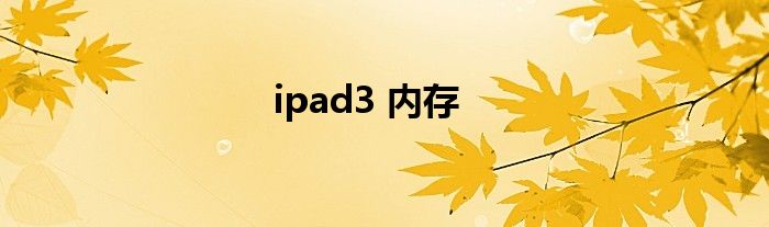 ipad3 内存