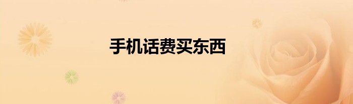 手机话费买东西