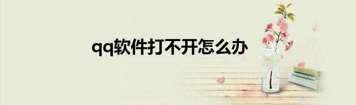 qq软件打不开怎么办