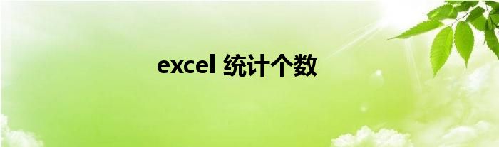 excel 统计个数