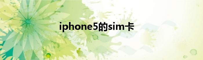 iphone5的sim卡
