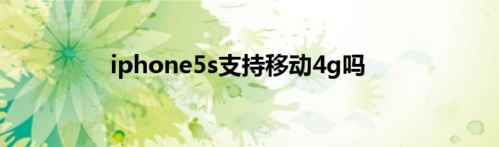 iphone5s支持移动4g吗