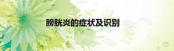 膀胱炎的症状及识别