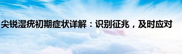 尖锐湿疣初期症状详解：识别征兆，及时应对