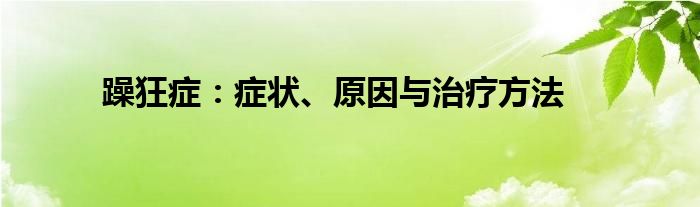 躁狂症：症状、原因与治疗方法