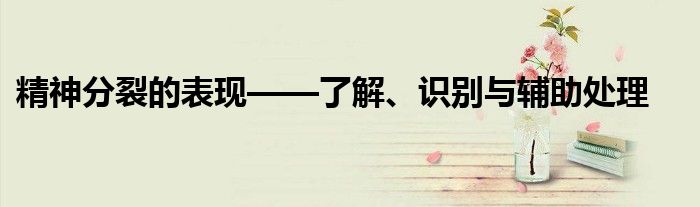 精神分裂的表现——了解、识别与辅助处理
