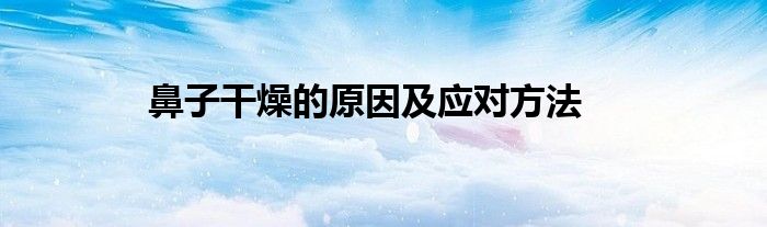 鼻子干燥的原因及应对方法