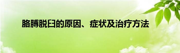 胳膊脱臼的原因、症状及治疗方法