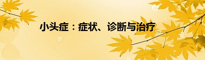 小头症：症状、诊断与治疗