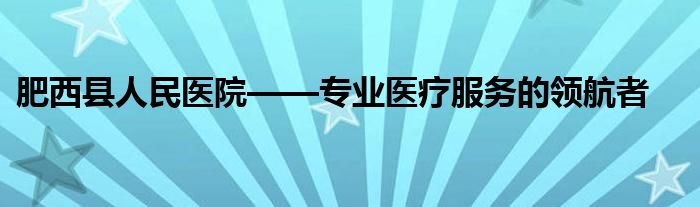 肥西县人民医院——专业医疗服务的领航者