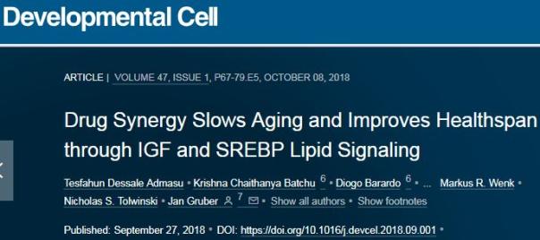 Cell：延长寿命试验再出新进展 组合用药可显著增加寿命